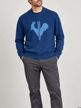 Rossignol Classic Merino Wool Crewneck Sweater Men's 2XL Blue